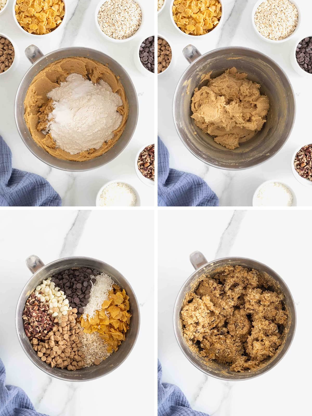 Steps to make cowboy cookies.