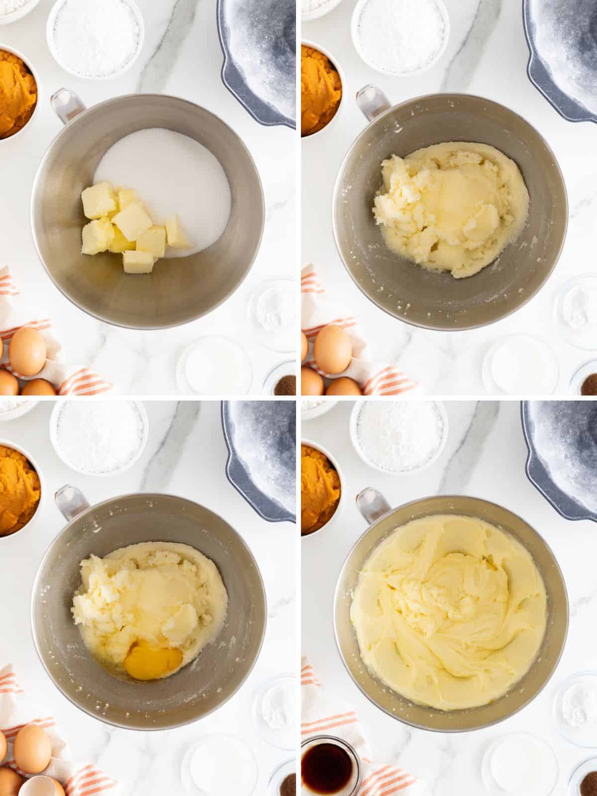 Steps to make Chai Spiced Pumpkin Pound Cake.
