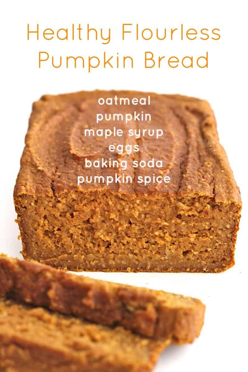 Healthy Flourless Pumpkin Bread - just 6 ingredients is all it takes to make this healthy, hearty loaf that's naturally sweetened with maple syrup.