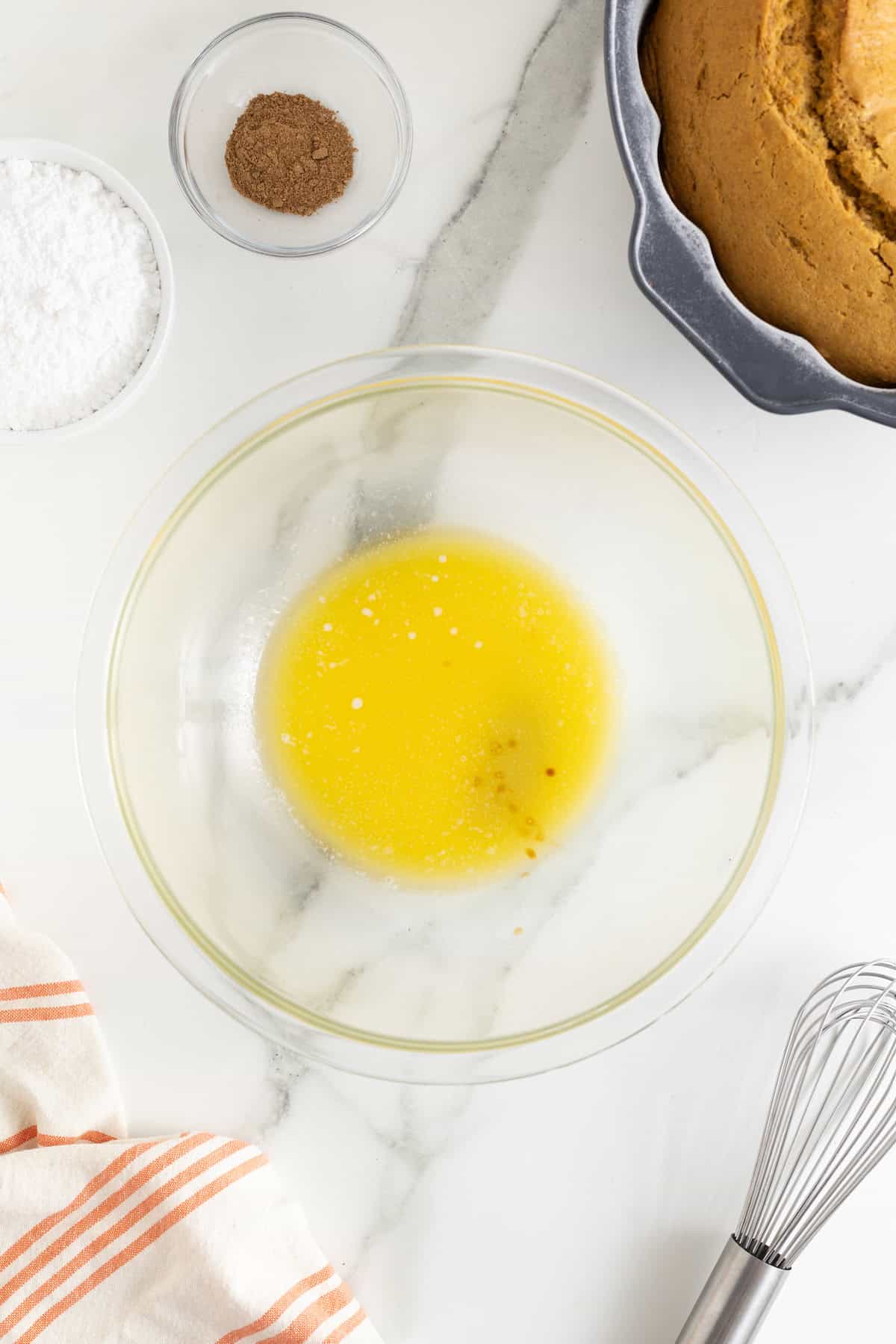 Chai spice in melted butter.