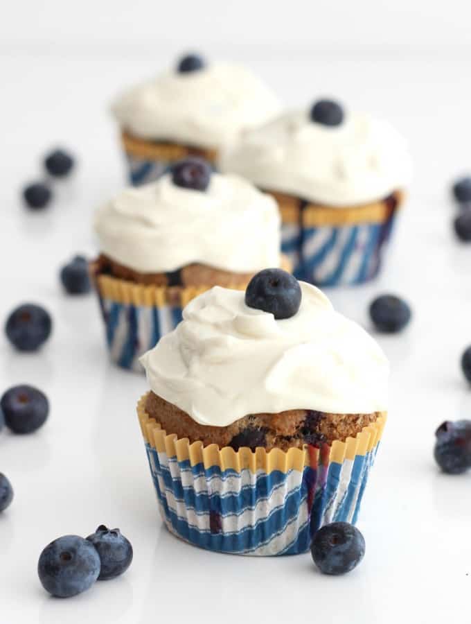 Healthy Whole Wheat Blueberry Breakfast Cupcakes