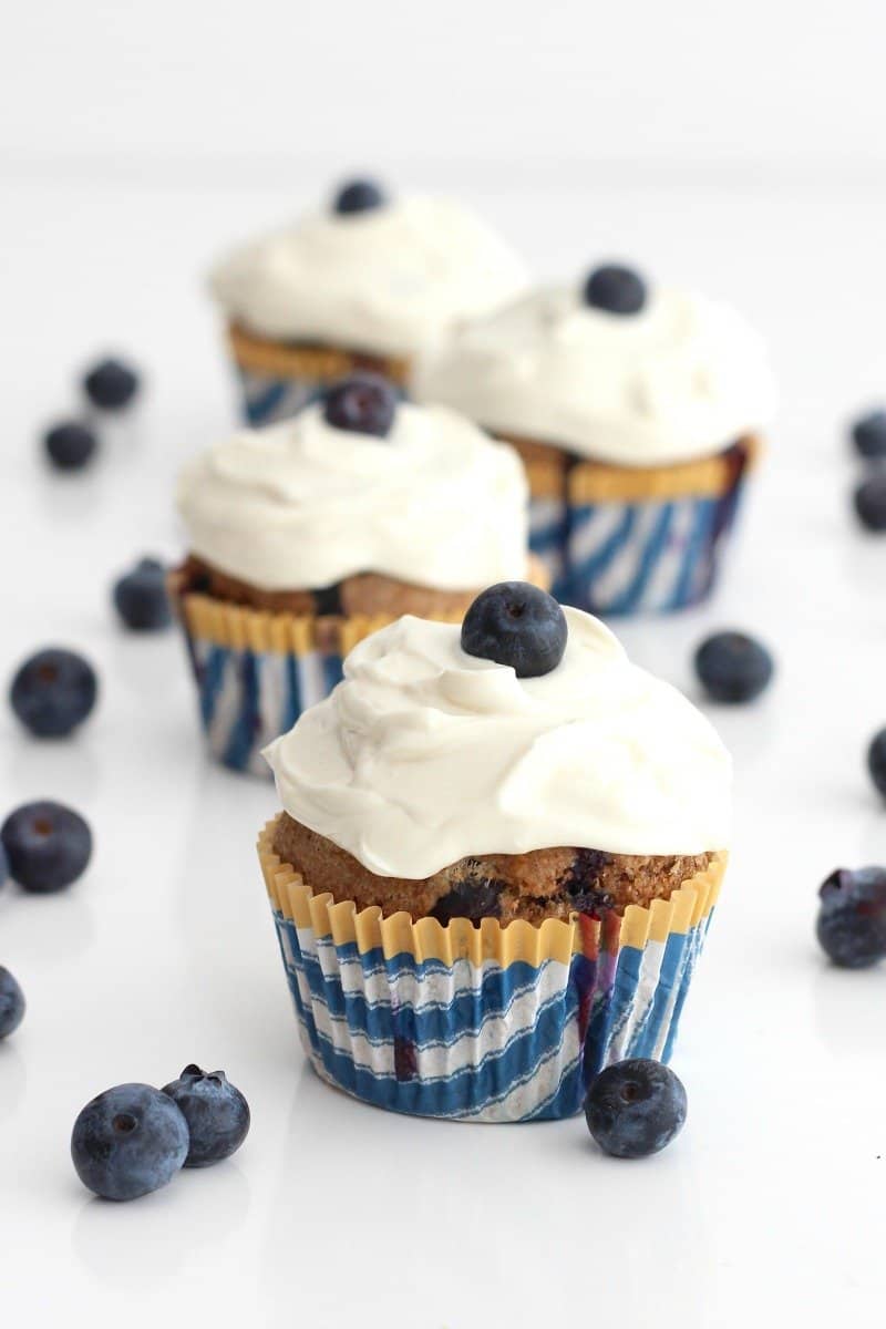 Healthy Whole Wheat Blueberry Breakfast Cupcakes