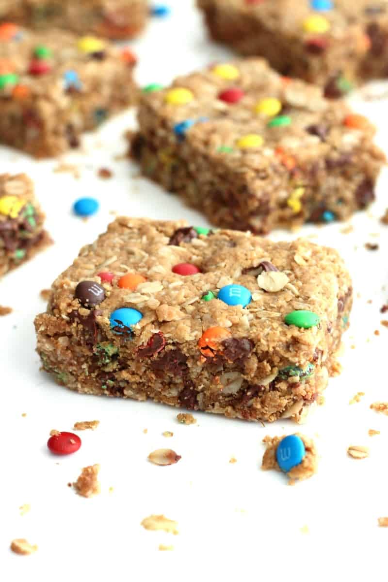 Flourless Monster Cookie Bars  The BakerMama