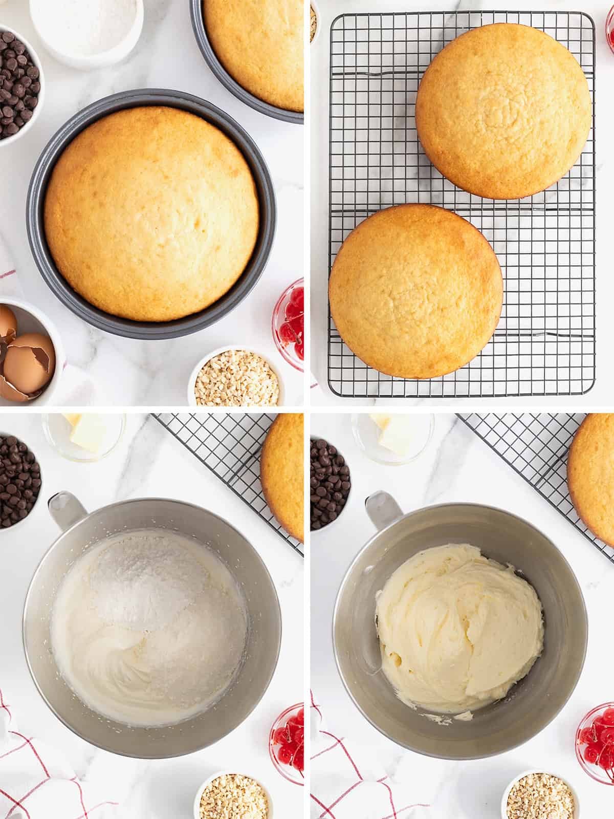Steps to make hot fudge sundae cake.