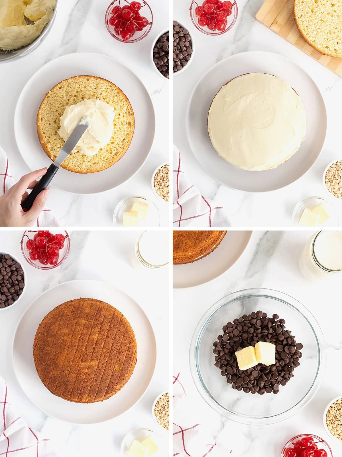 Steps to make hot fudge sundae cake.