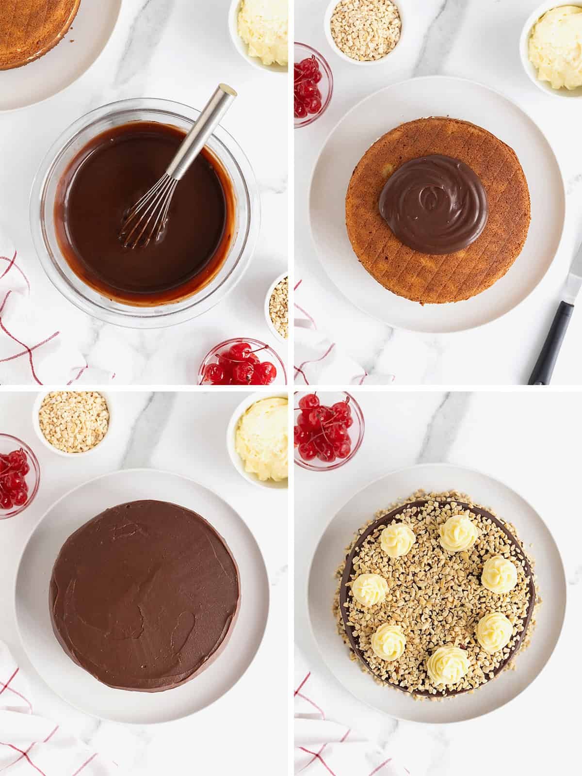 Steps to make hot fudge sundae cake.