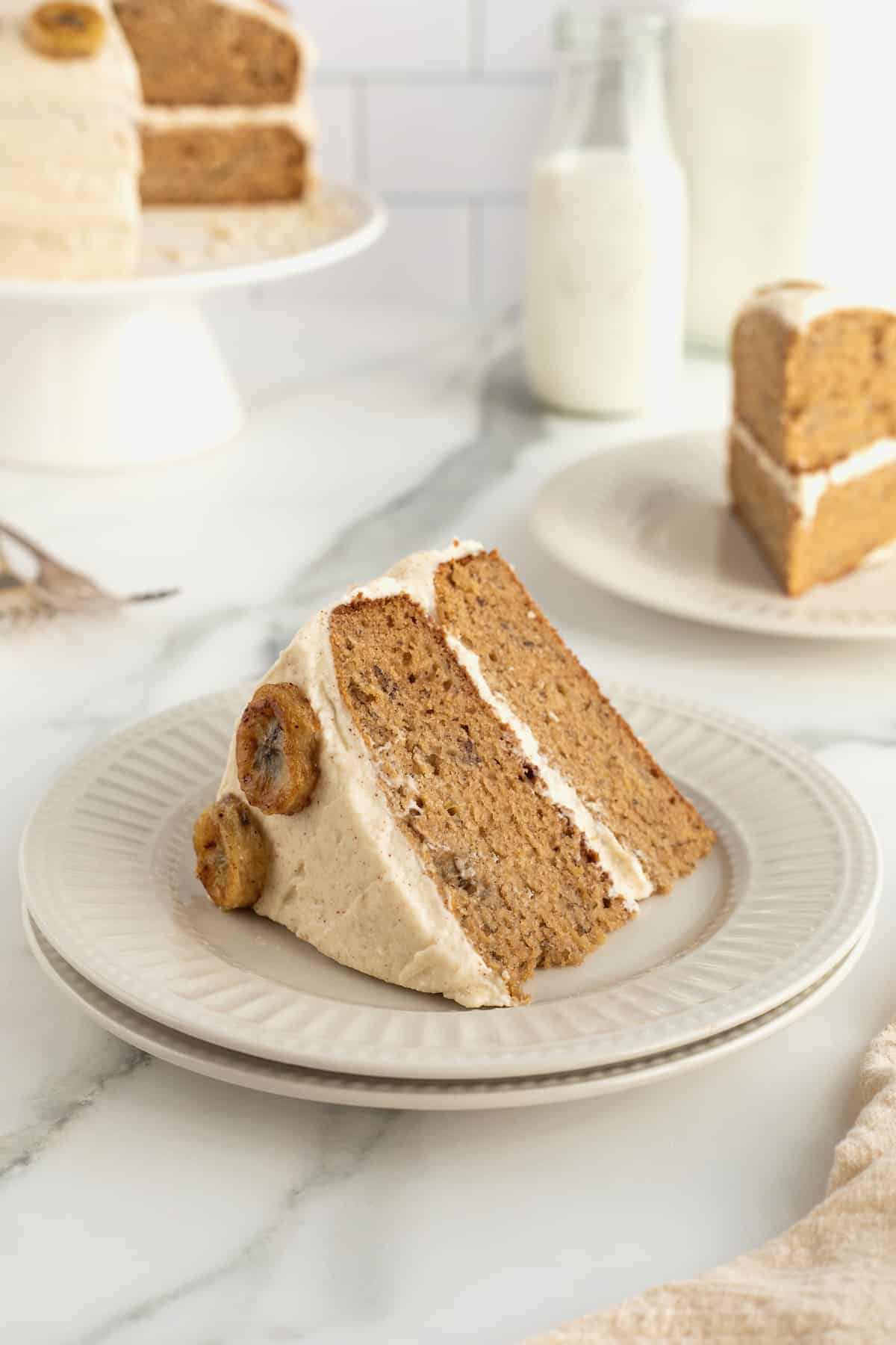 Banana Cake with Brown Butter Frosting by The BakerMama