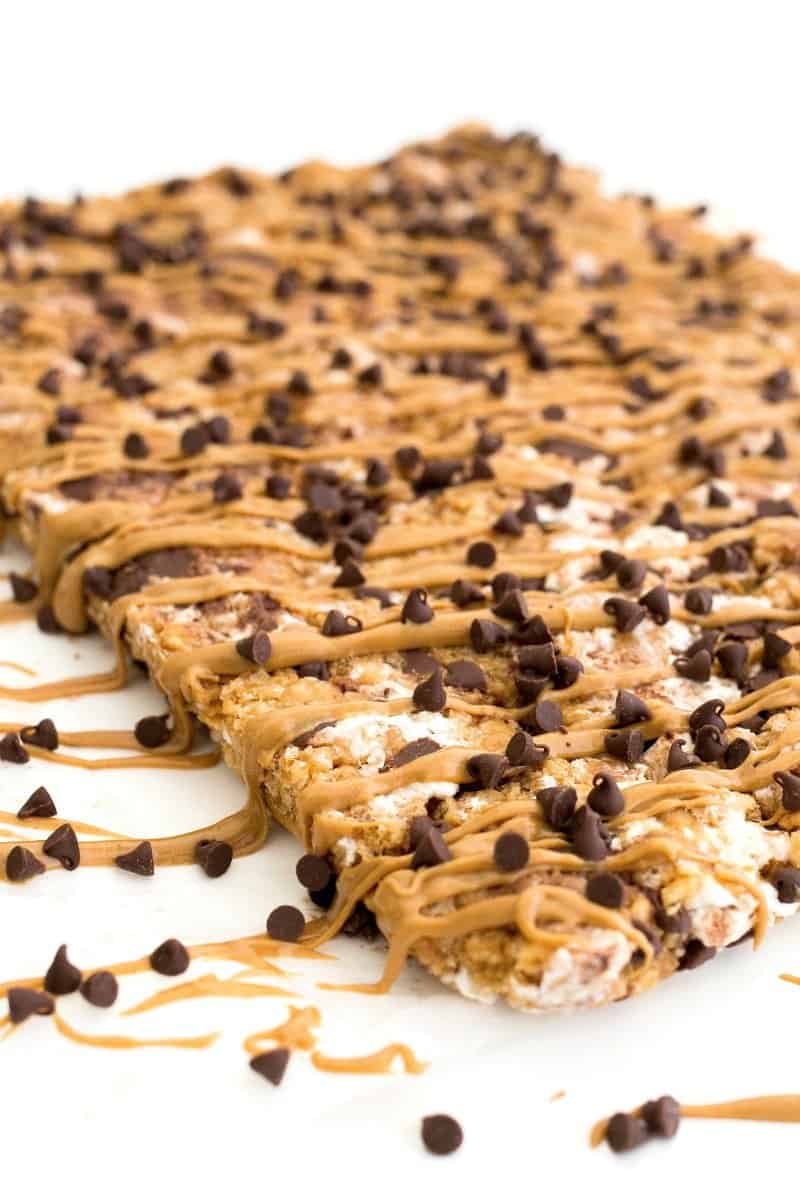 Peanut Butter Chocolate Chip Rice Krispie Treats