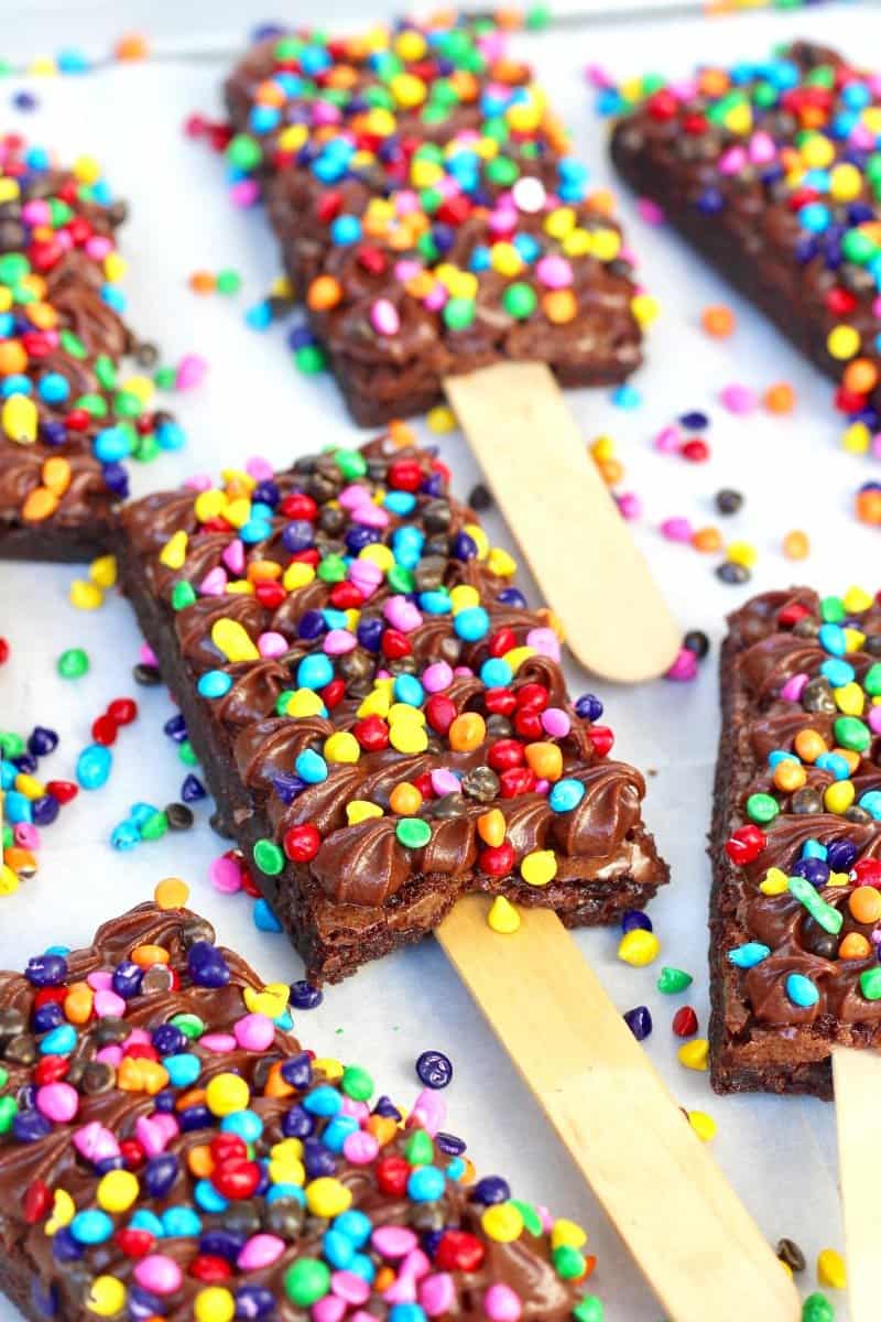 Frosted Fudge Brownie Pops