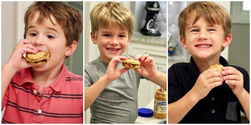 Healthy Flourless Peanut Butter & Jelly Cookie Sandwiches
