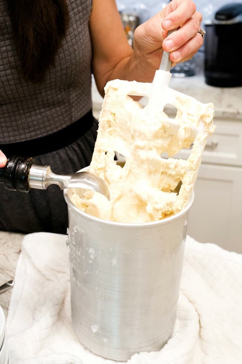 Old-Fashioned Homemade Banana Ice Cream - Adventures of Mel