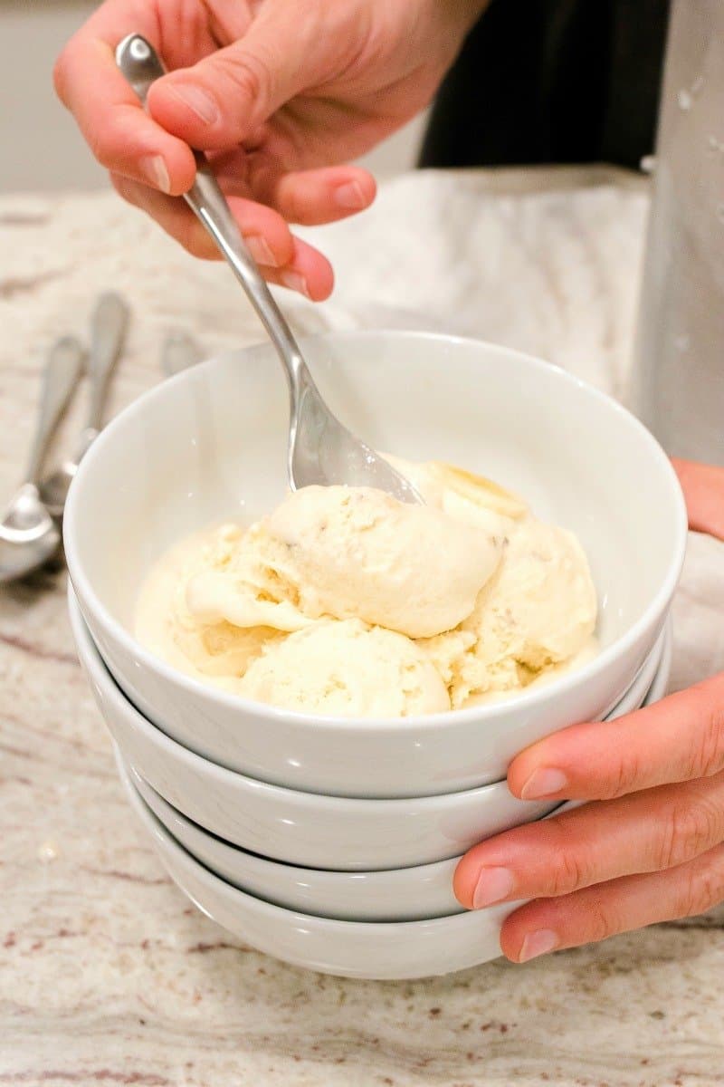 Old-Fashioned Homemade Banana Ice Cream - Adventures of Mel