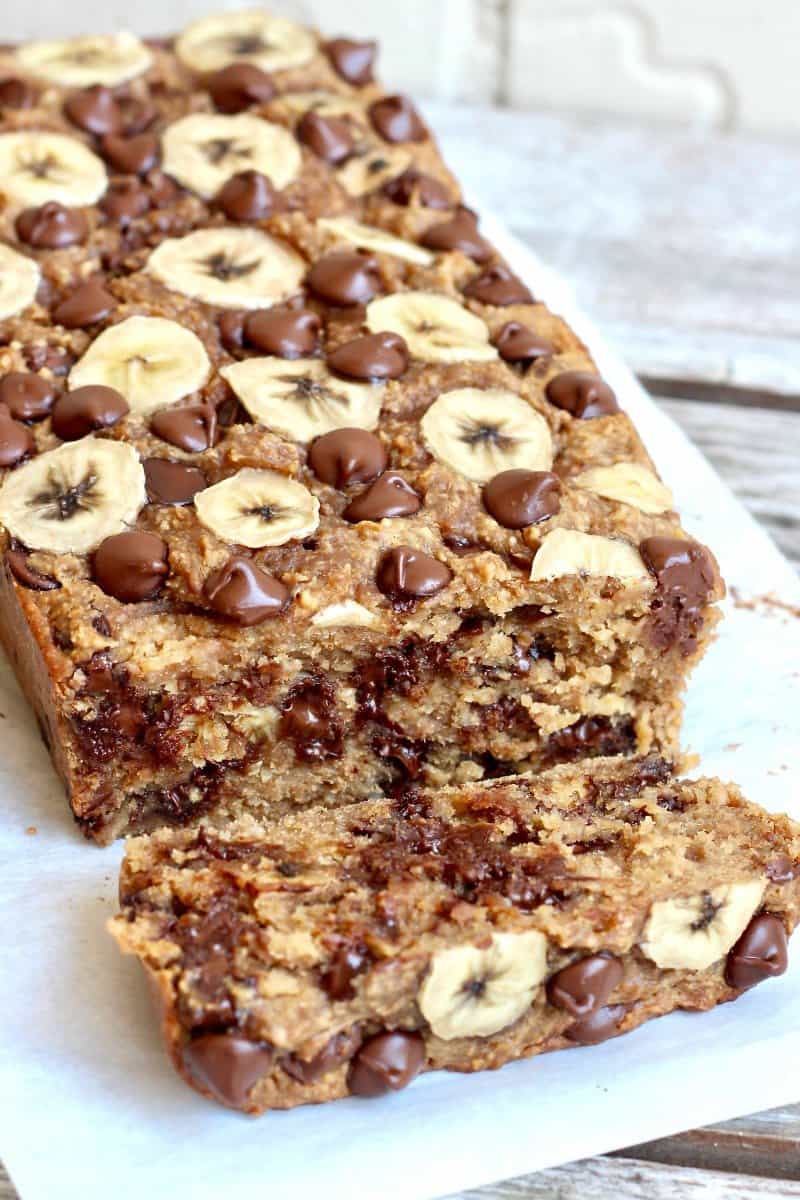 4-Ingredient Flourless Chocolate Chip Banana Bread