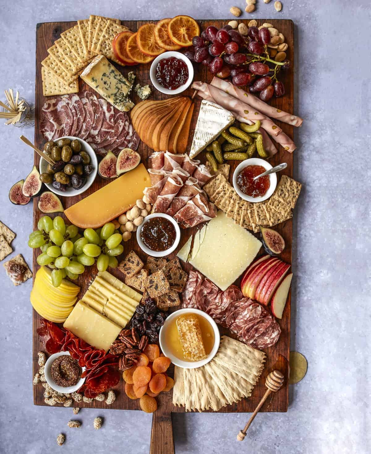 baguette meat and cheese platter