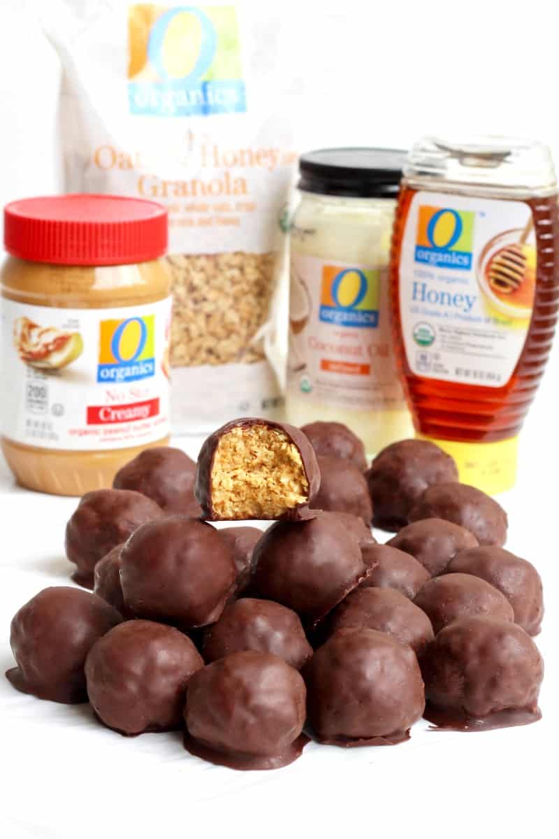 Healthy 5-Ingredient Dark Chocolate Peanut Butter Balls - The