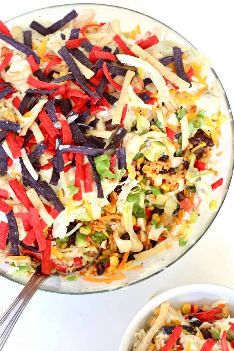 Layered Chicken Taco Salad