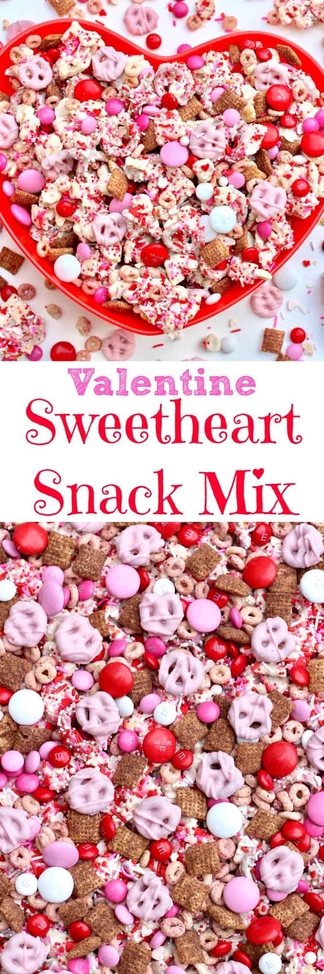 Valentine Sweetheart Snack Mix - The BakerMama