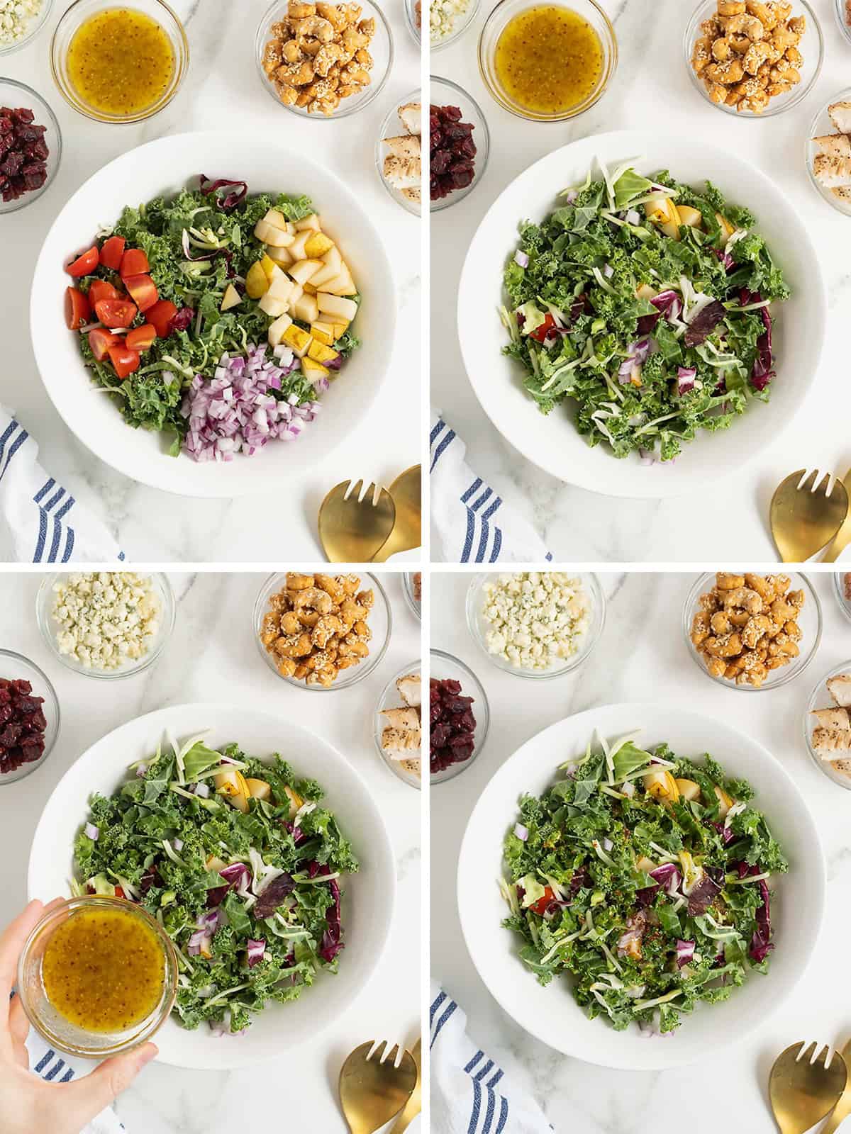Steps to make my favorite 5 minute lunch salad.
