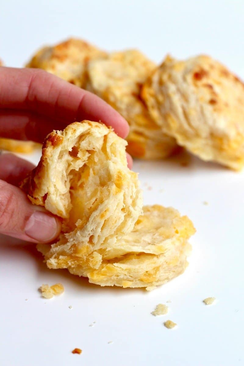 5-Ingredient Flaky Cheddar Biscuits - The BakerMama