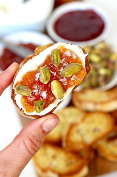 Labneh Toast Board with Jam, Pistachios and Sea Salt