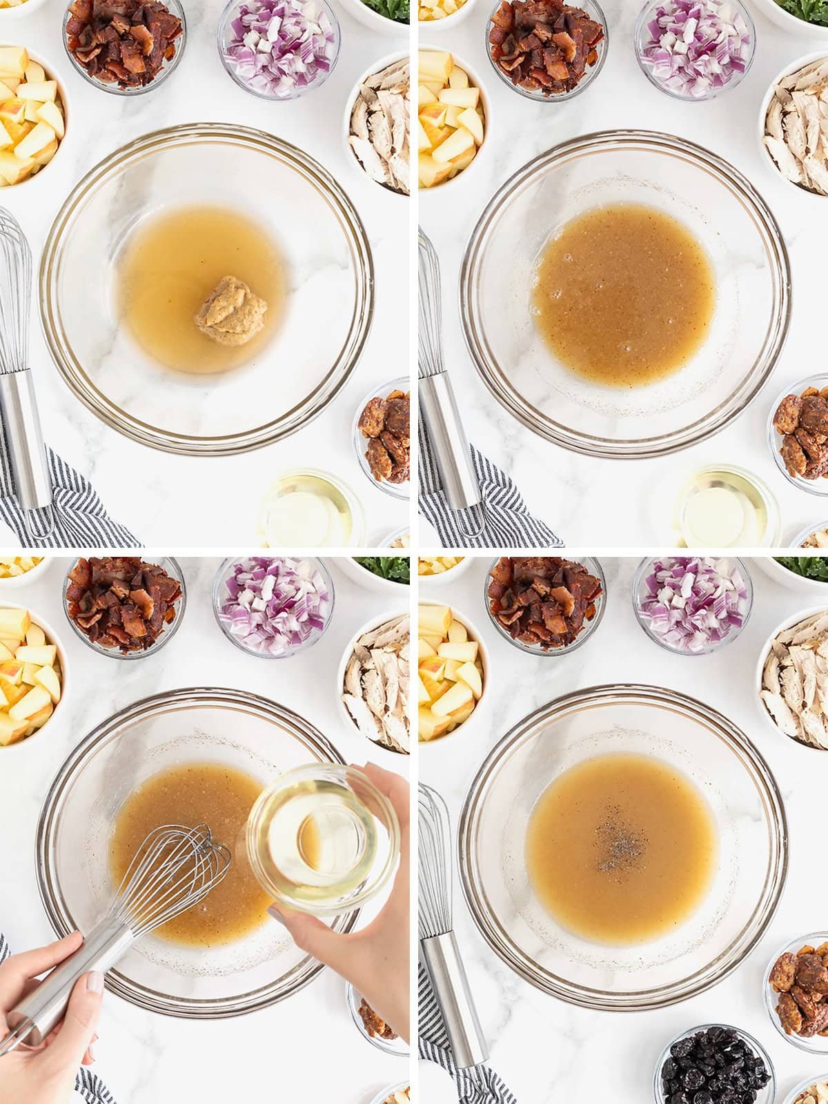 Steps to make Champagne Vinaigrette for a Newporter Salad.