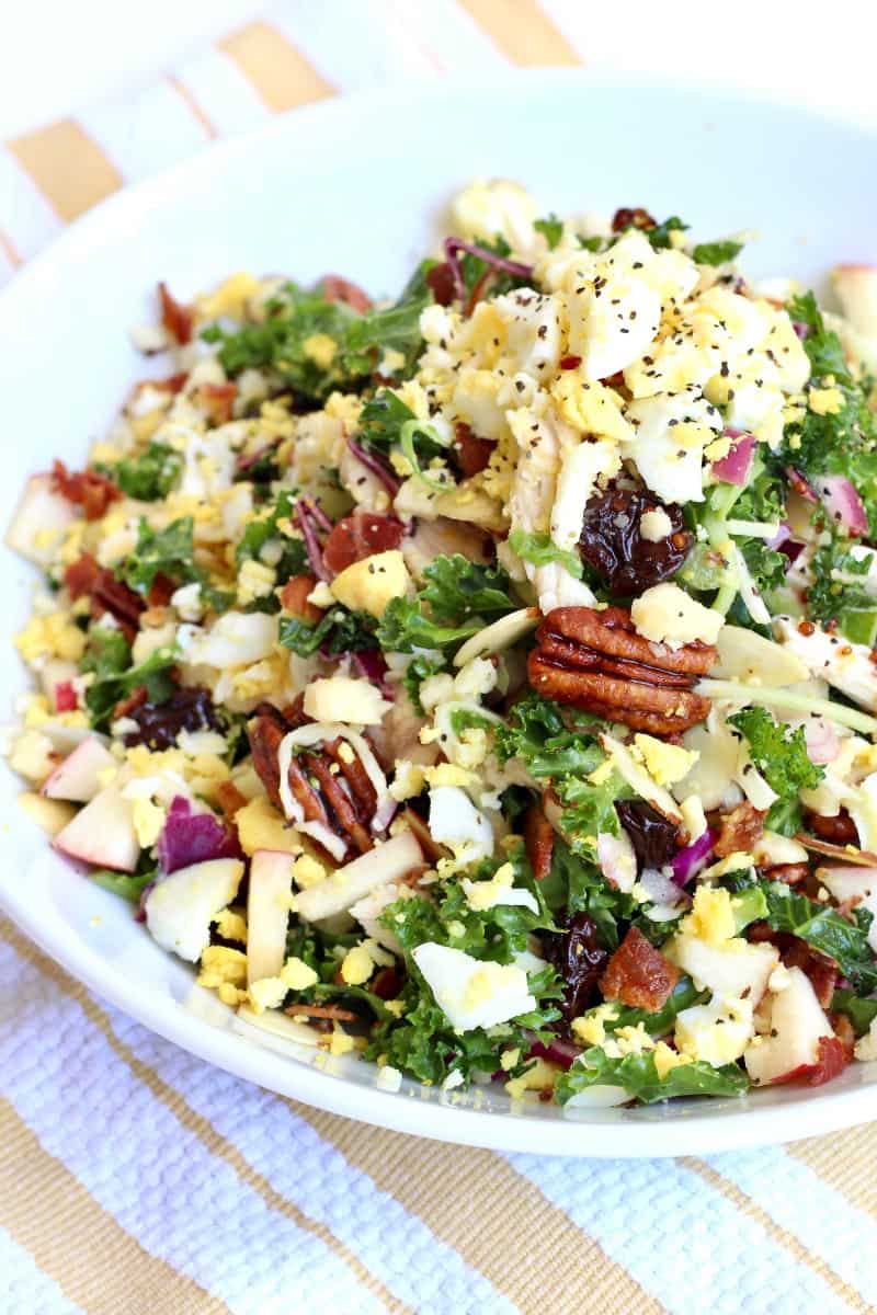 Newporter Salad (chopped kale + roasted chicken salad with ...