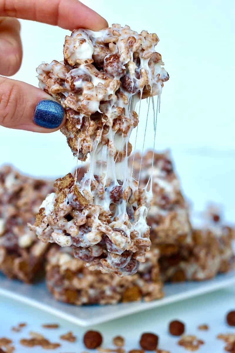 Cocoa Puff Krispies Treats - The BakerMama