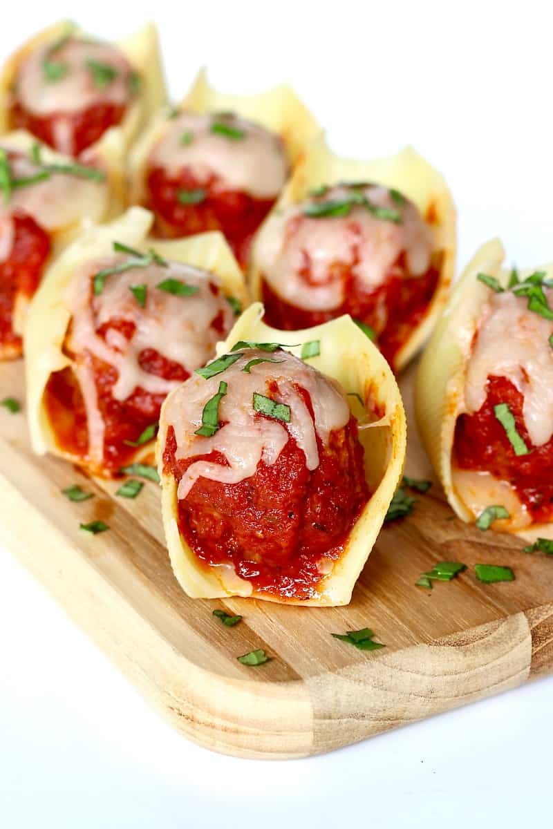 Meatball Stuffed Pasta Shells