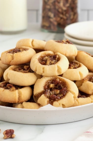 Pecan Pie Thumbprint Cookies by The BakerMama