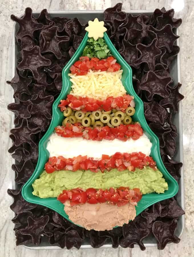 Christmas Tree 7 Layer Dip by The BakerMama