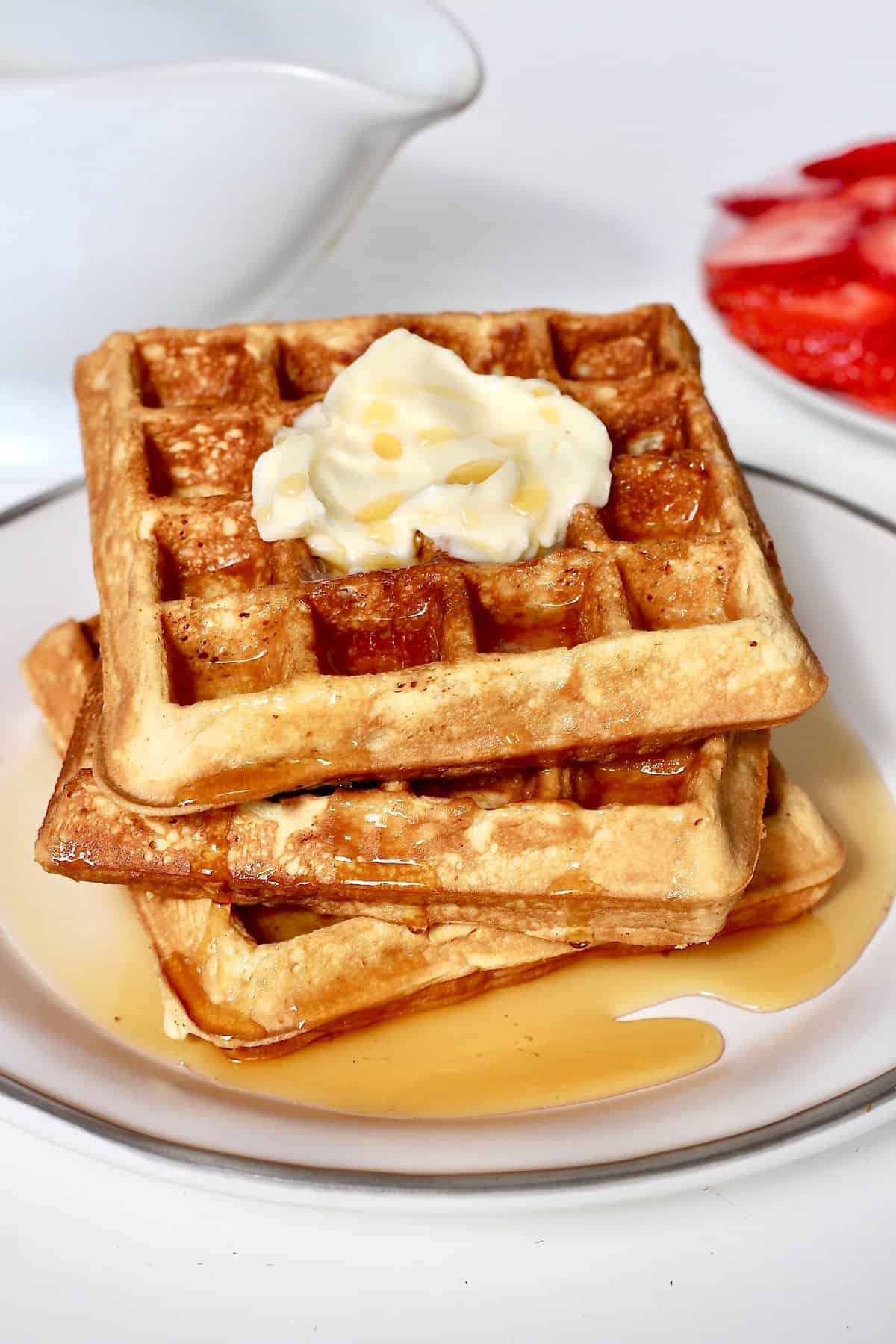 Classic Crispy Waffles - The BakerMama