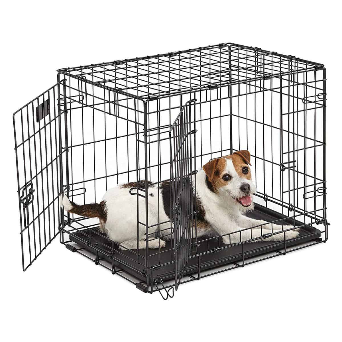 MidWest Homes for Pets Dog Crate | iCrate Single Door & Double Door Folding Metal Dog Crates | Fully Equipped