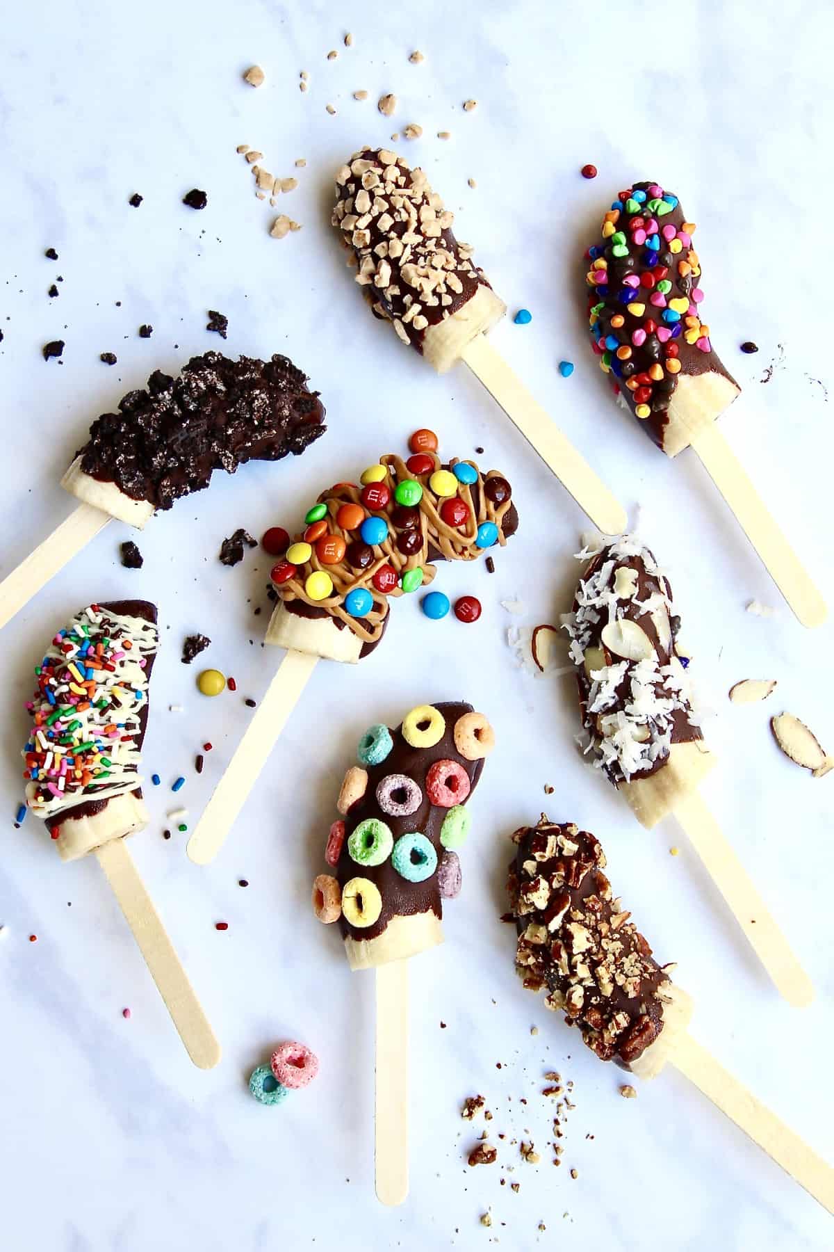 Chocolate Covered Frozen Banana Pops - The BakerMama