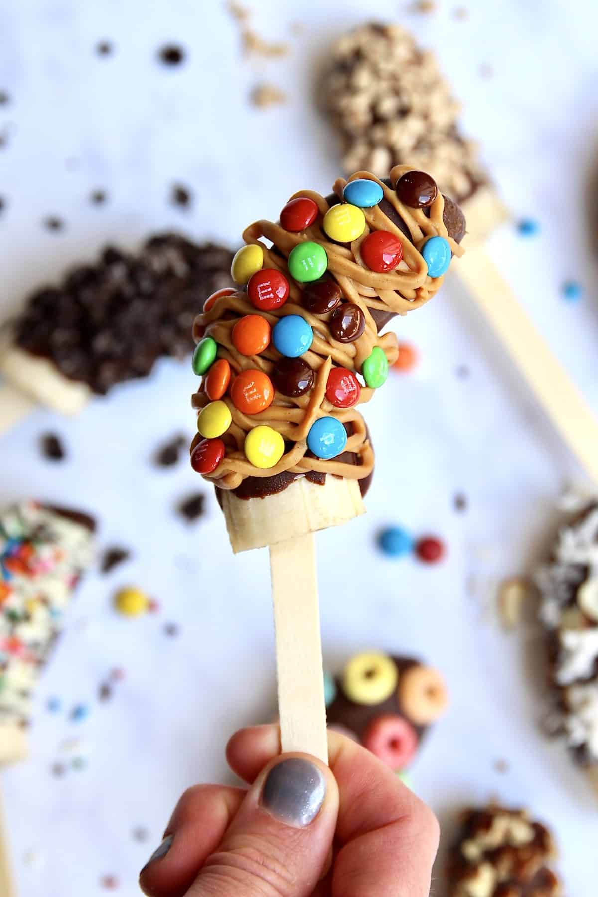 Chocolate Covered Frozen Banana Pops