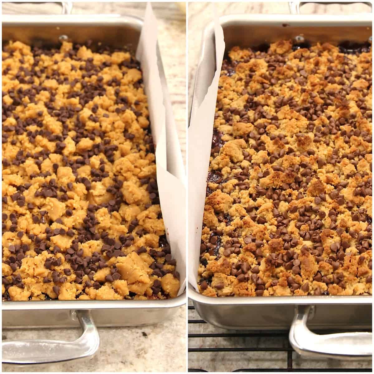 Peanut Butter Chocolate Chip Cookie Bars - The BakerMama