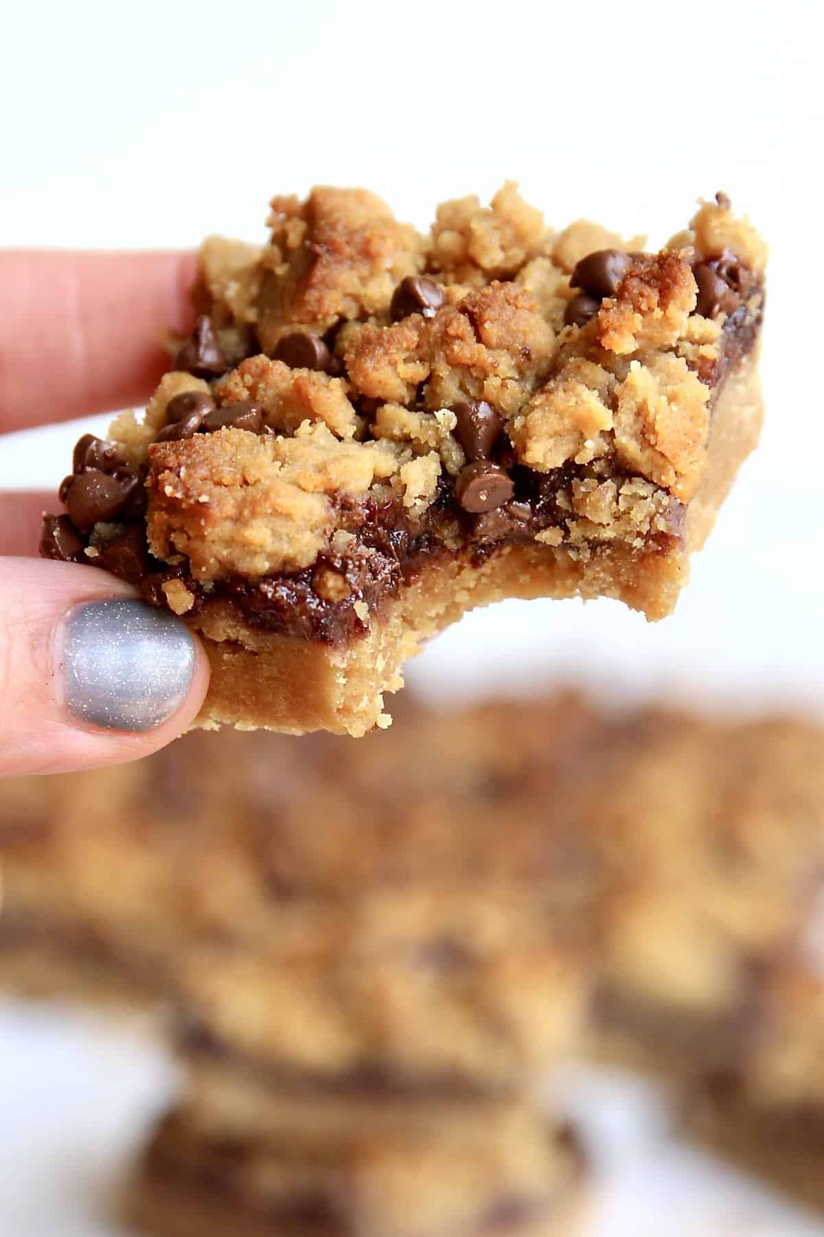 Peanut Butter Chocolate Chip Cookie Bars - The BakerMama