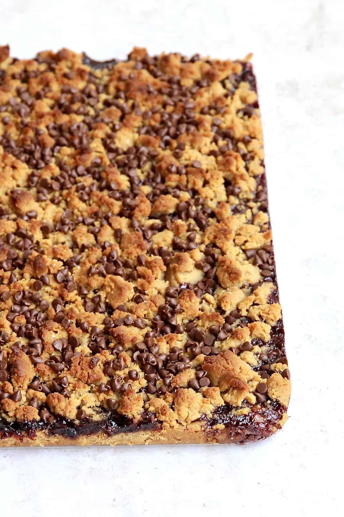 Peanut Butter Chocolate Chip Cookie Bars - The BakerMama