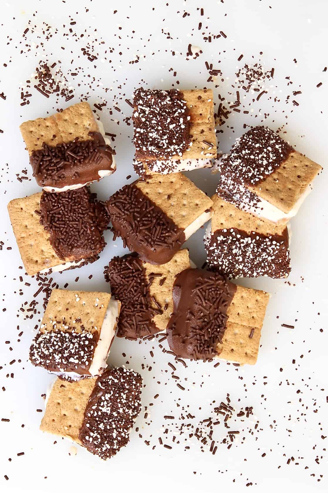 Chocolate-Dipped Graham Cracker Ice Cream Sandwiches