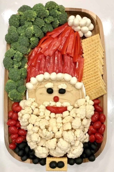 Healthy Santa Snack Board