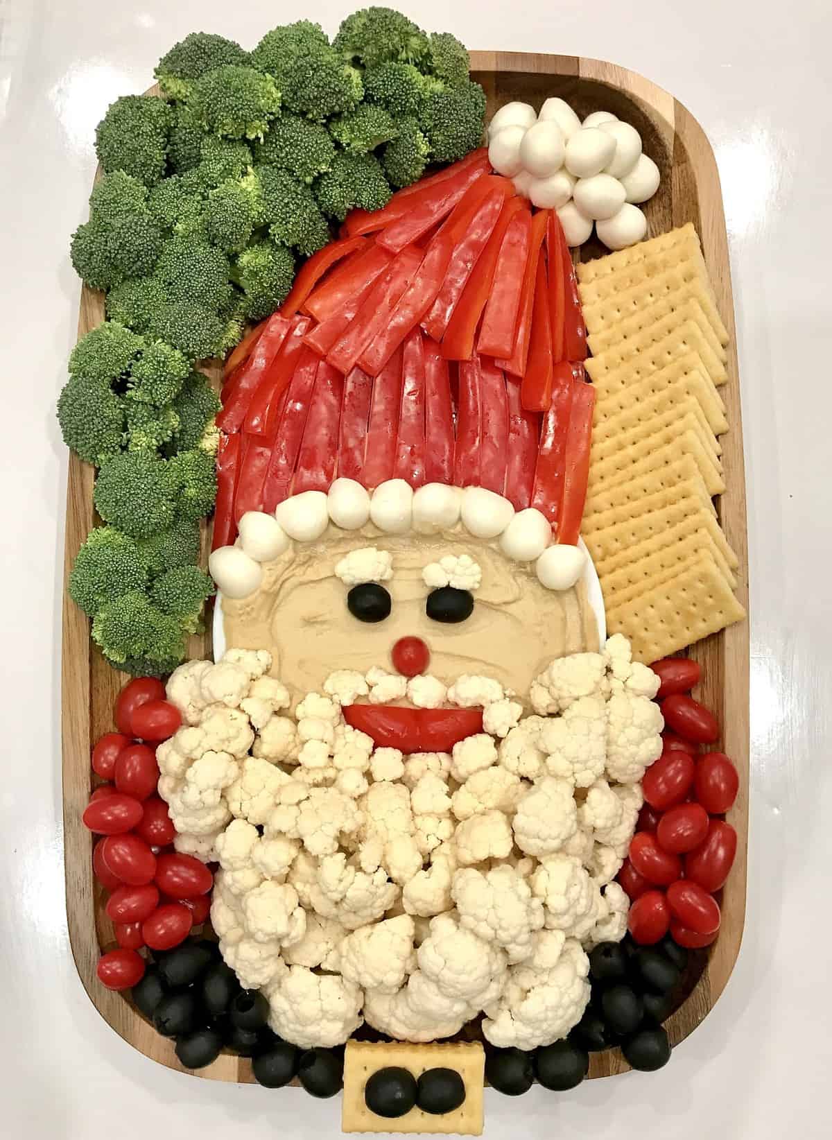 Healthy Santa Snack Board