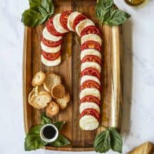 Candy Cane Caprese Board