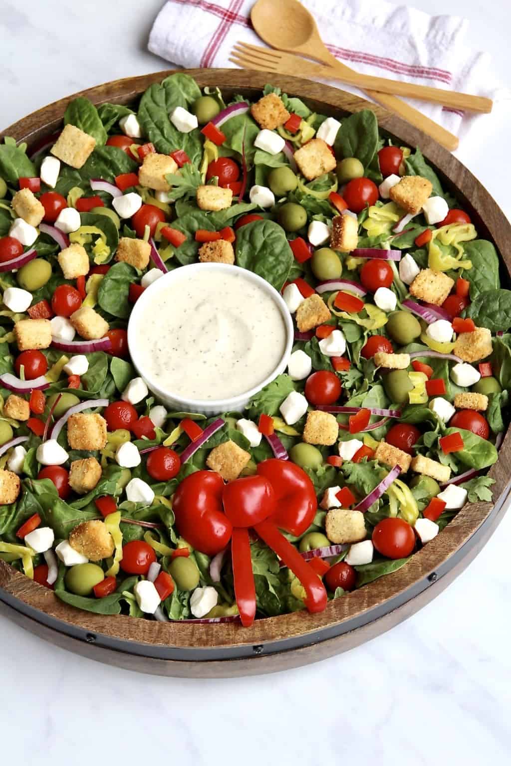 Christmas Salad Wreath The BakerMama