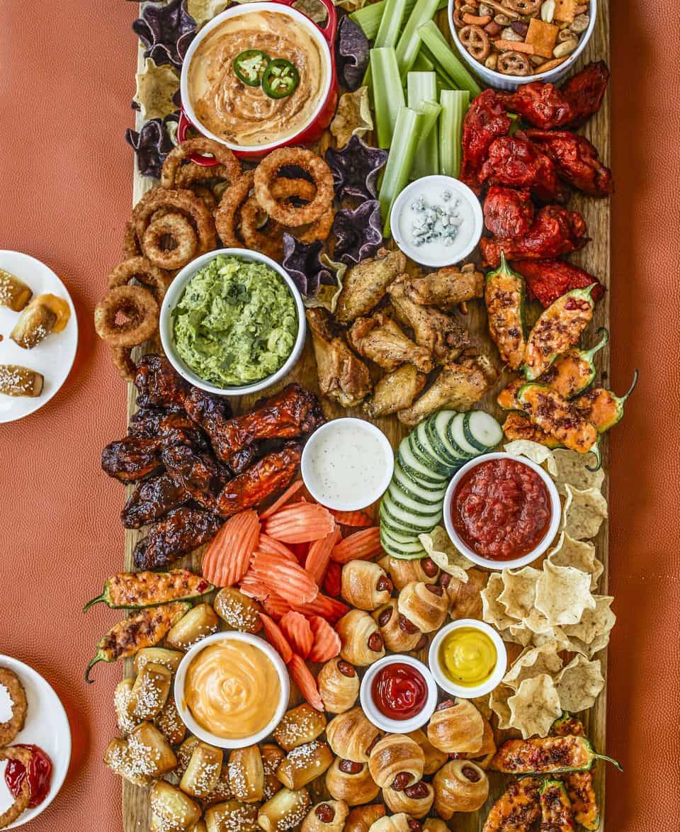 Easy Game Day Food Board - Appetizer Board Ideas - Kitchen Divas