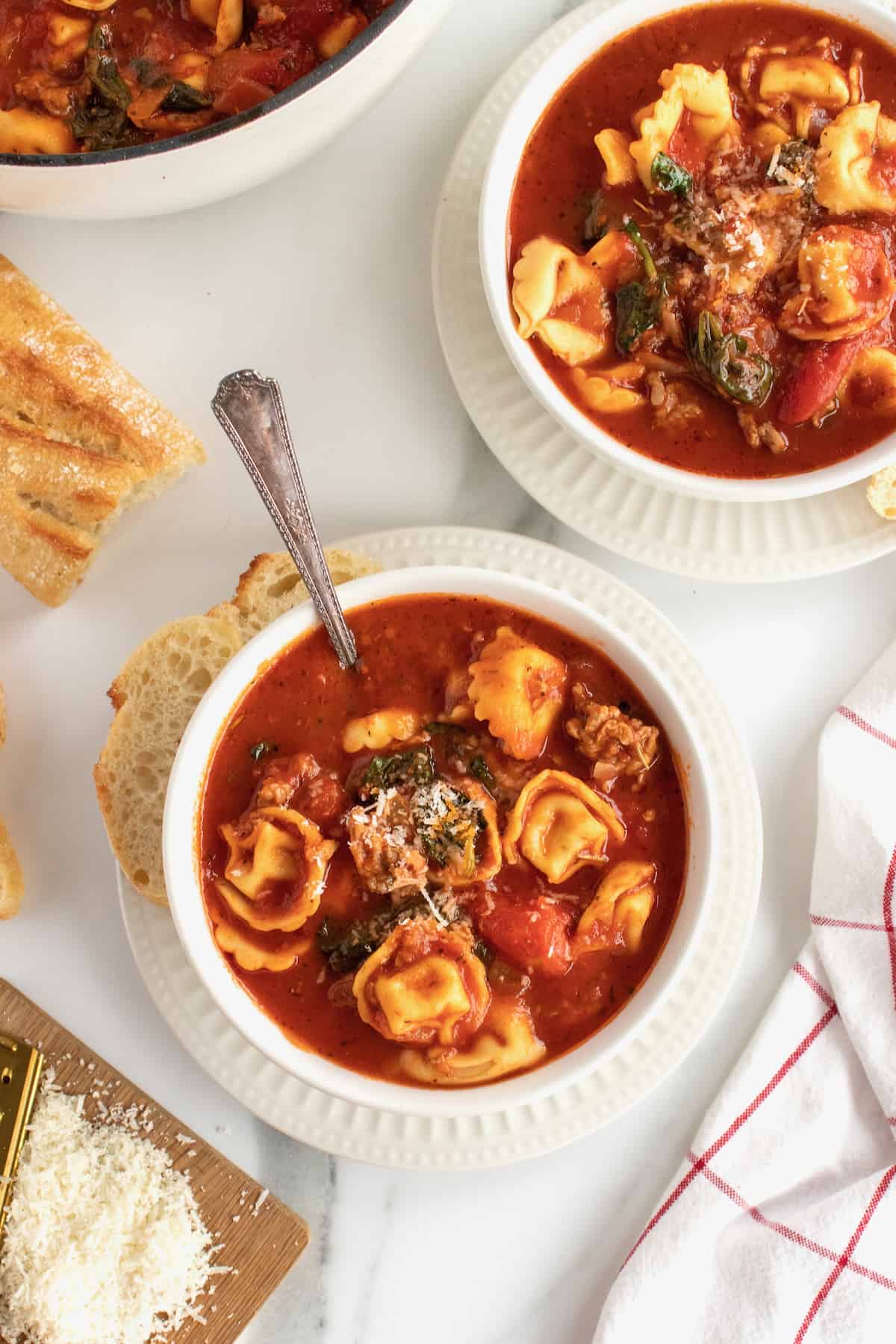Tuscan Tortellini Soup by The BakerMama