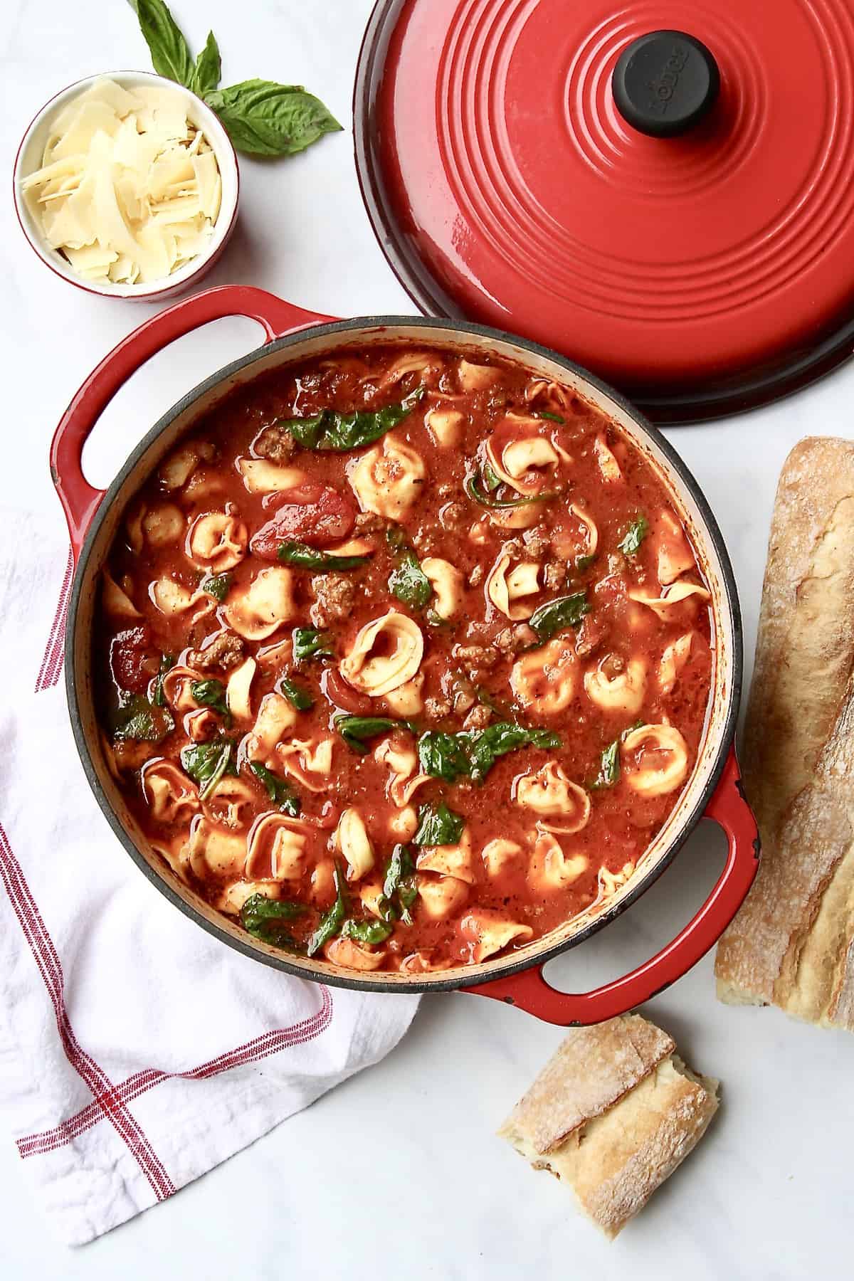 Tuscan Tortellini Soup by The BakerMama