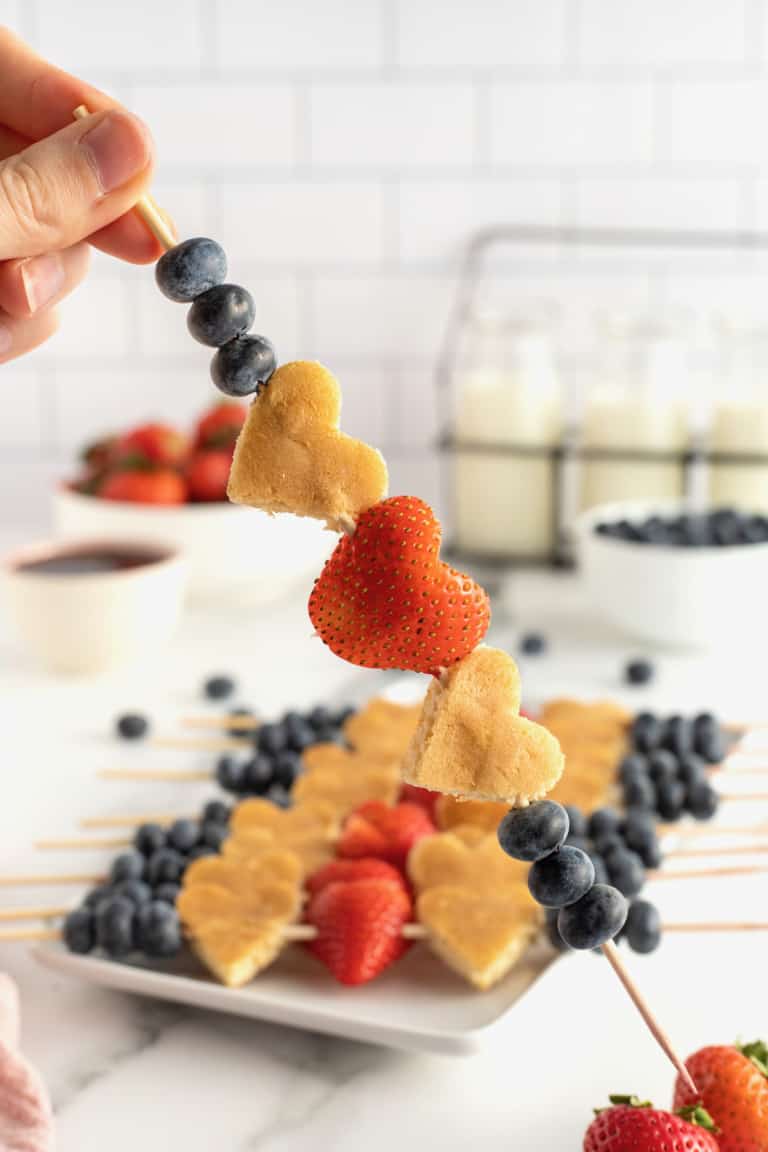 Cupid's Pancake Kabobs The BakerMama