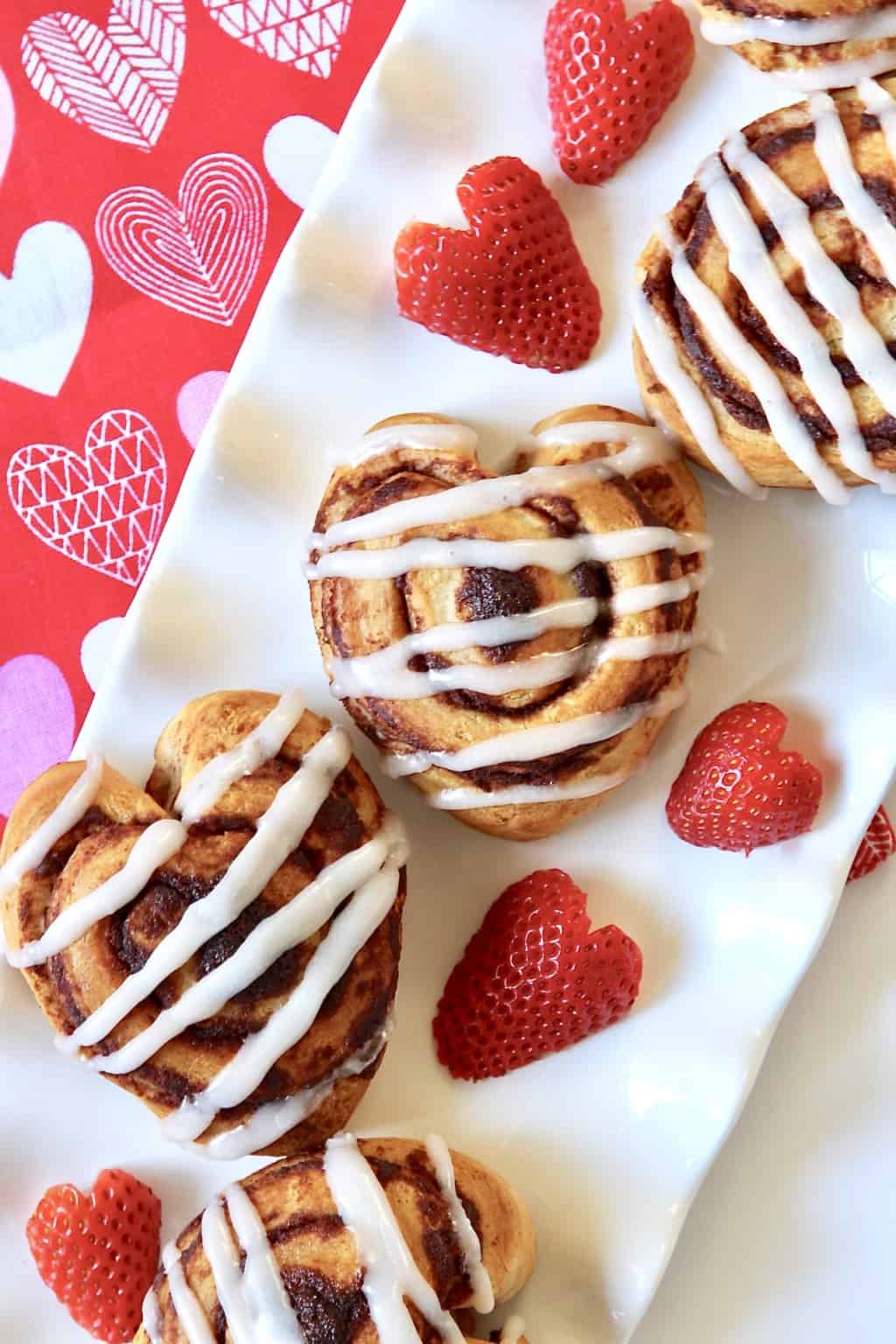 Heart Shaped Cinnamon Rolls The BakerMama