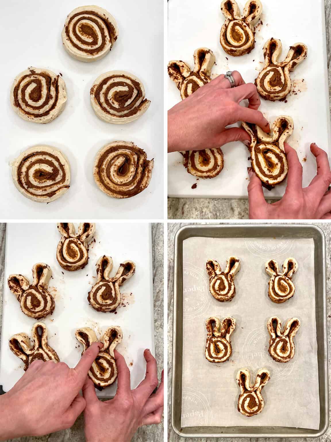 Easter Bunny Cinnamon Rolls The BakerMama