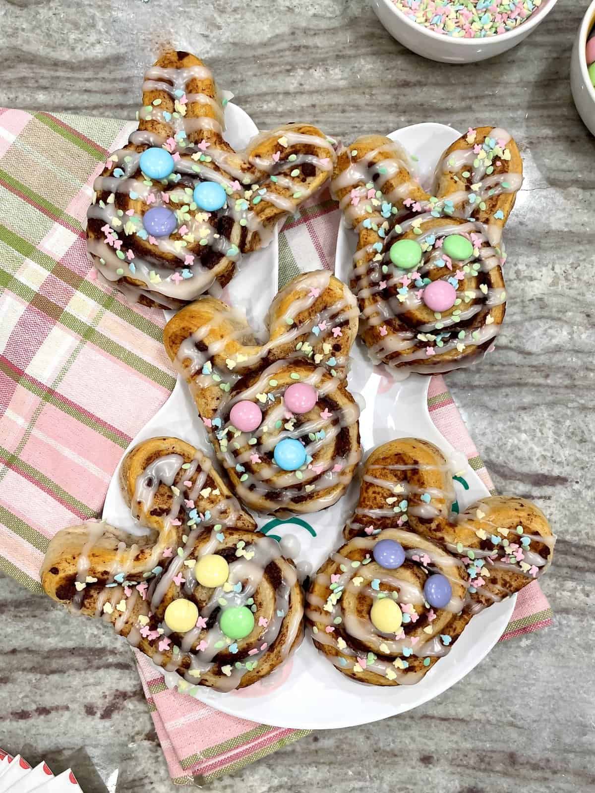 Easter Bunny Cinnamon Rolls by The BakerMama