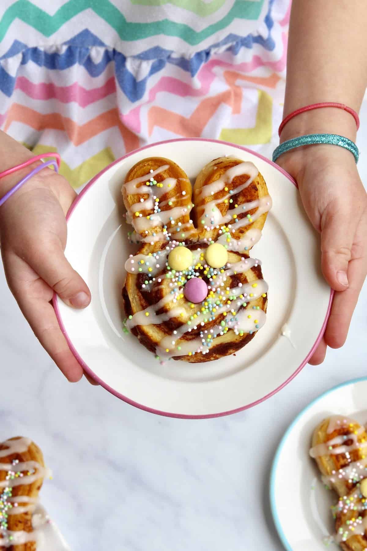 Easter Bunny Cinnamon Rolls - The BakerMama